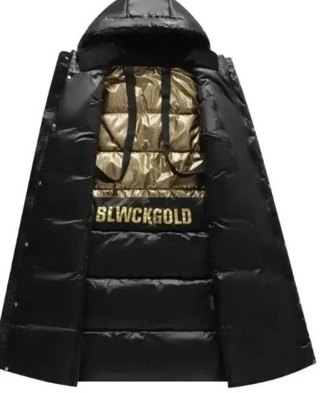 Long Down Puffer Jacket Mens Hooded Winter Coat