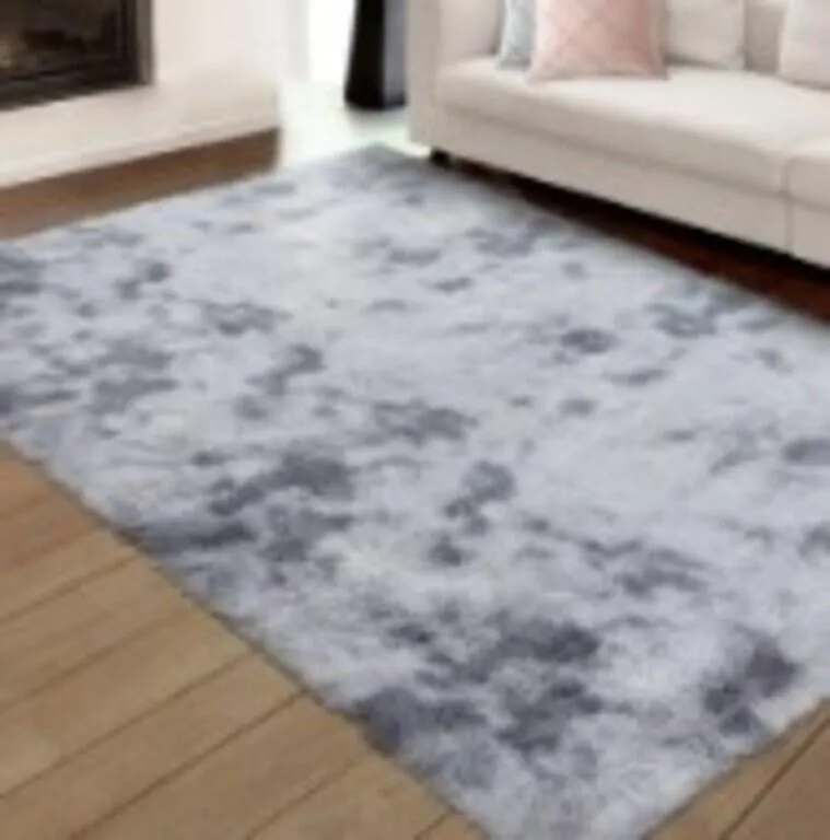 Light Gray Tie-Dye Shaggy Area Rug(Similar)