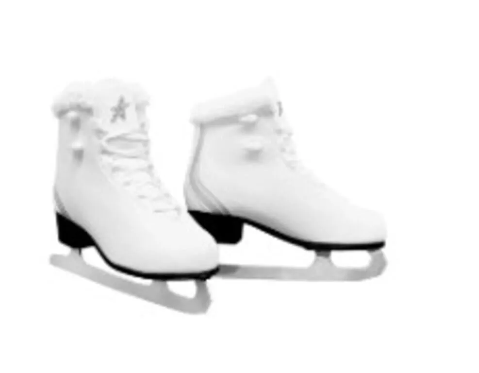 Figure Skates with Fur Collar - White - Junior S5