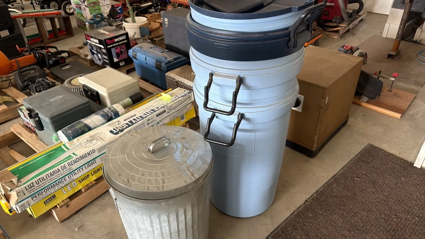 Assorted refuse cans