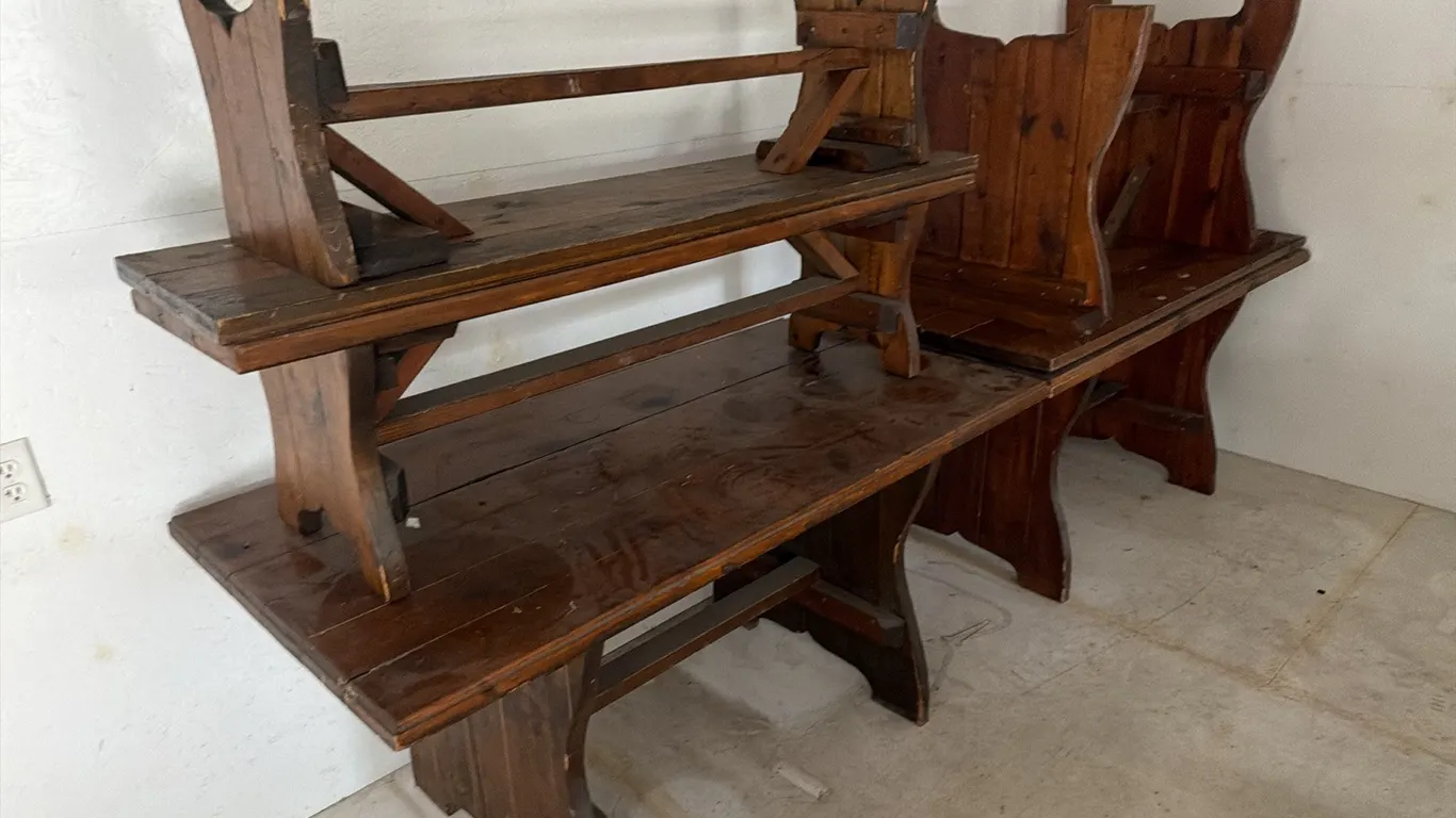 3) 5'x30"x29" HD wood tables w/ 2) benches