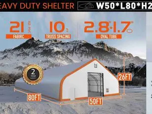2026 HIlls Industrial 805026 80 ft x 50 ft x 26 ft Storage Building (Unused)
