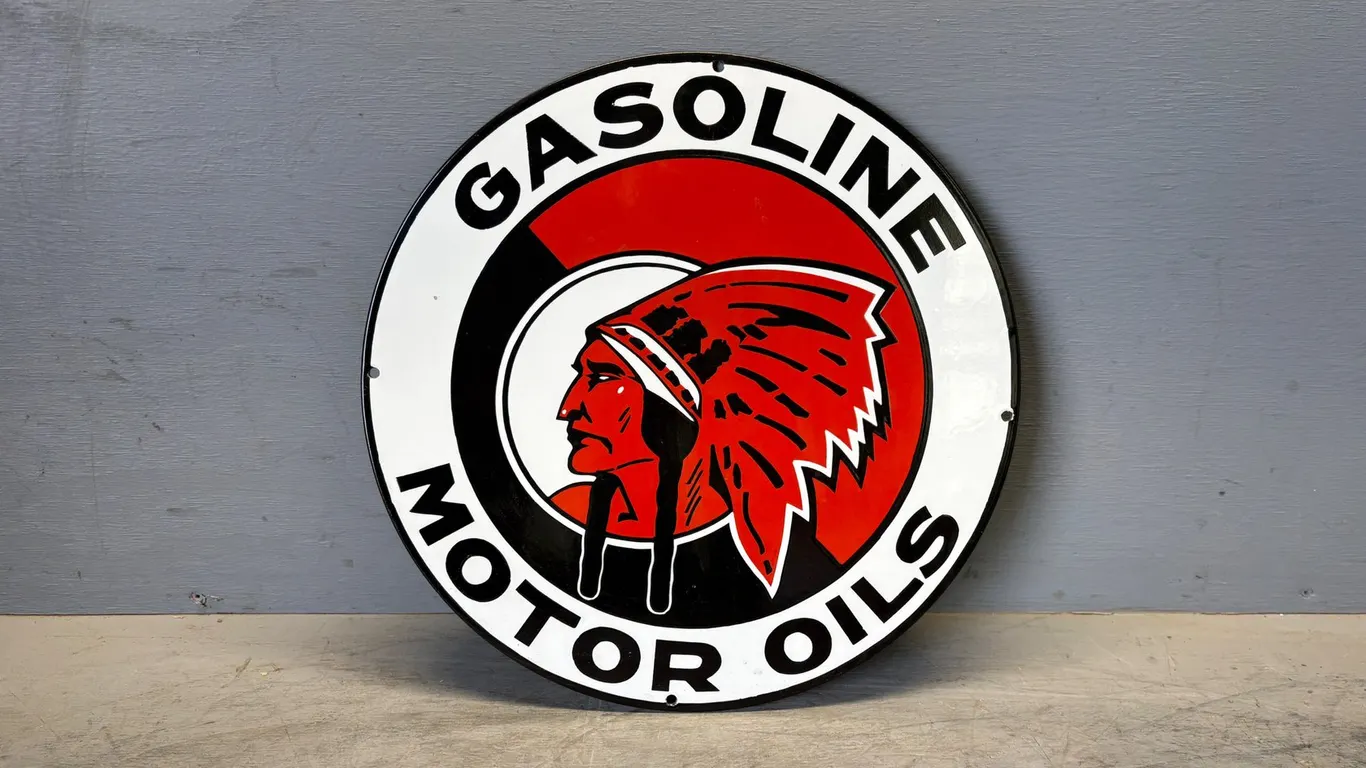Vintage Style Gasoline Motors Oils Sign