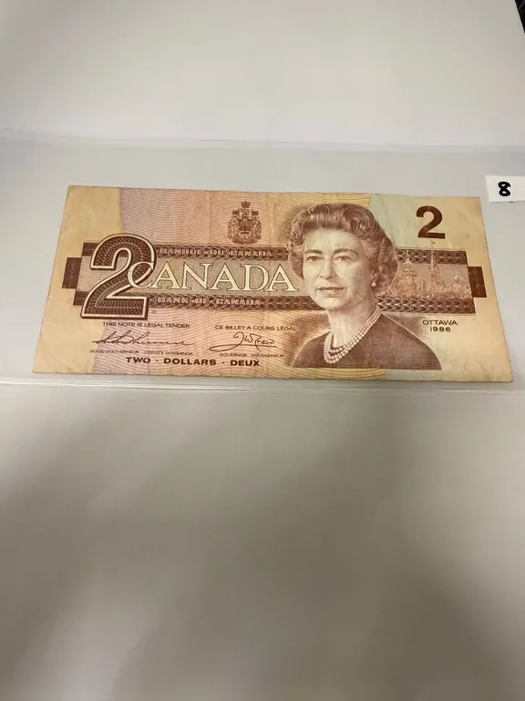 1986 Canadian Two Dollar Bill