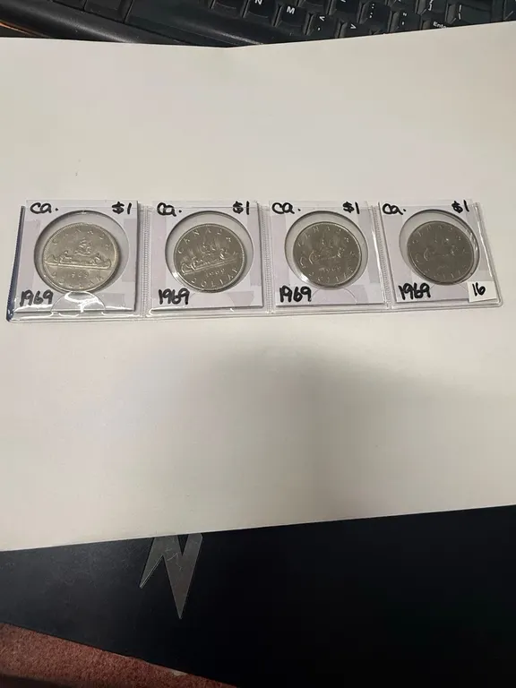 (4) 1969 Canadian One Dollar Coins