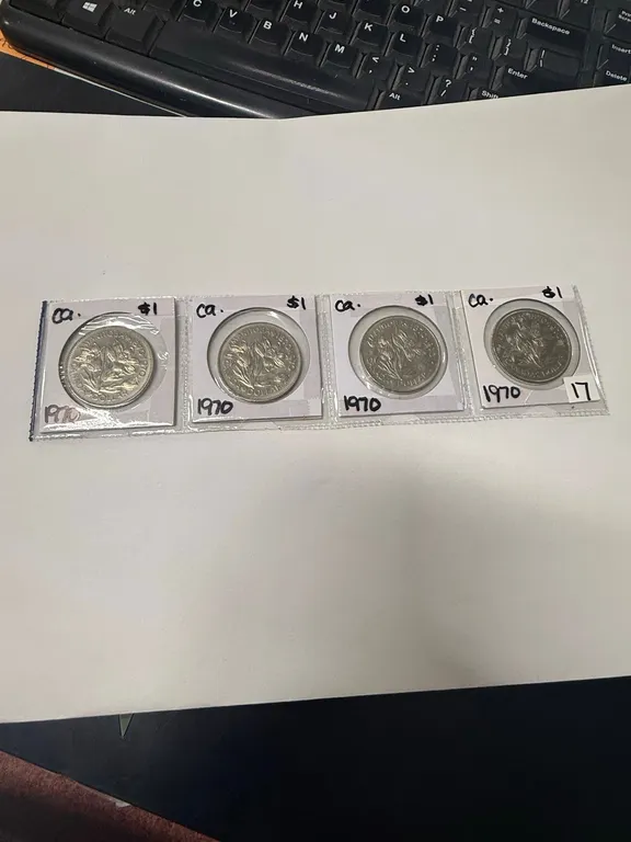(4) 1970 Canadian One Dollar Coins