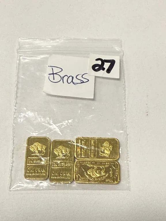(4) Brass 1 Gram Bars