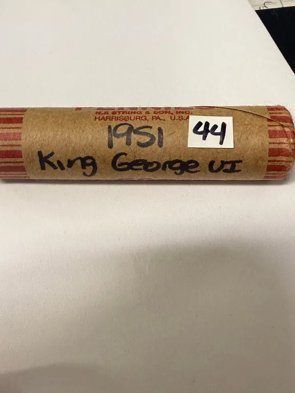1951 King George VI Roll Canadian Pennies
