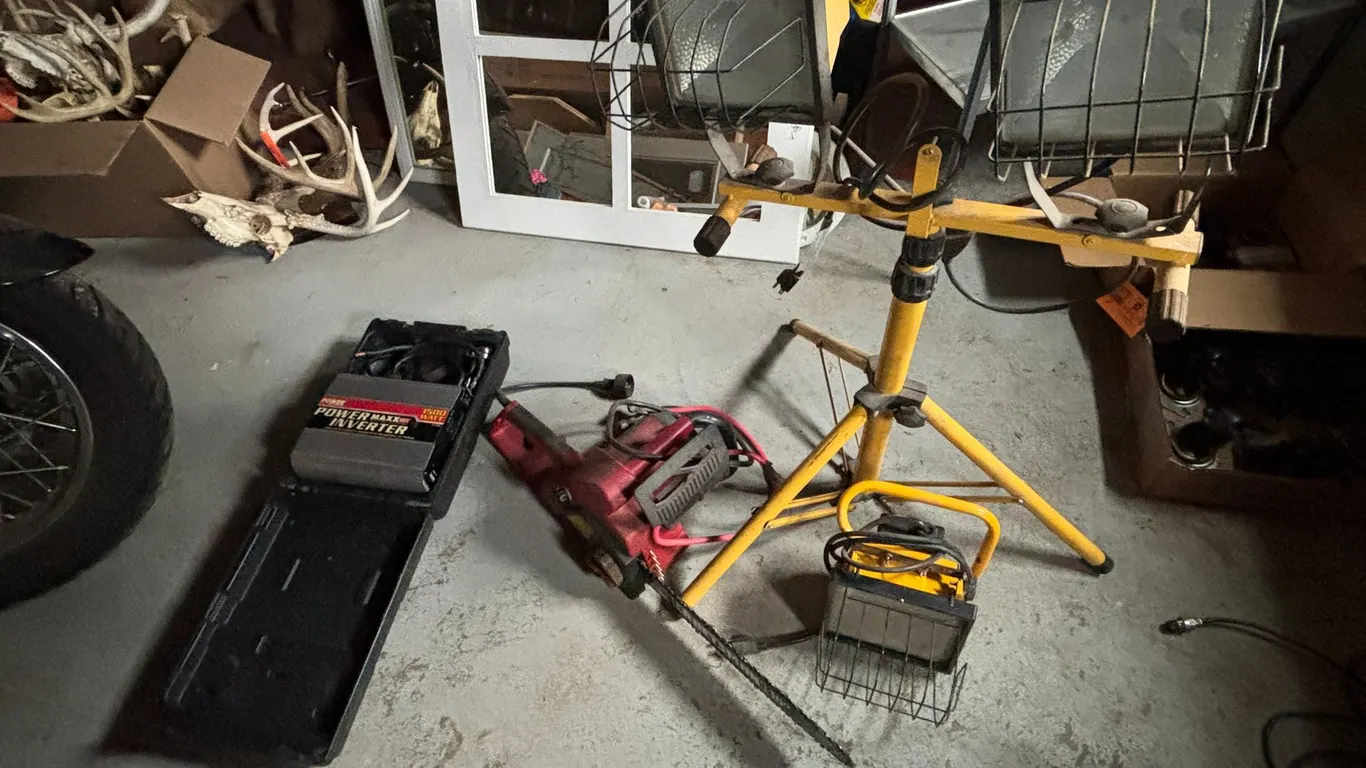 Craftsman Electric Chainsaw, 1500W Power Inverter, and Shop Lights