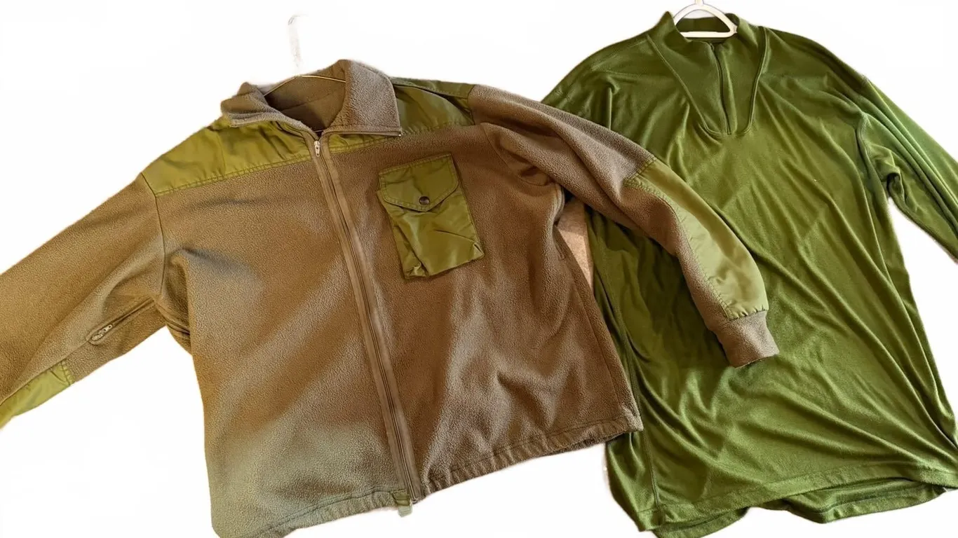 German Bundeswehr Olive Green Flecktarn Fleece Jacket and Shirt Set