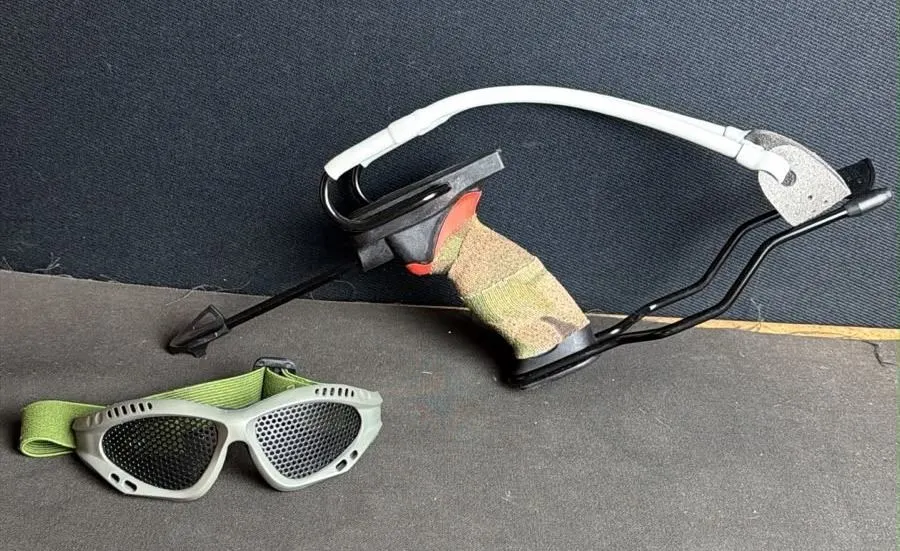 Cobra Slingshot with Protective Mesh Goggles and Adjustable Green Strap