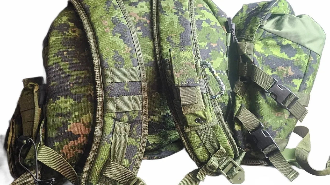 Canadian Forces Cadpat Rucksack and Accessory Pouches with Straps and MOLLE Webbing