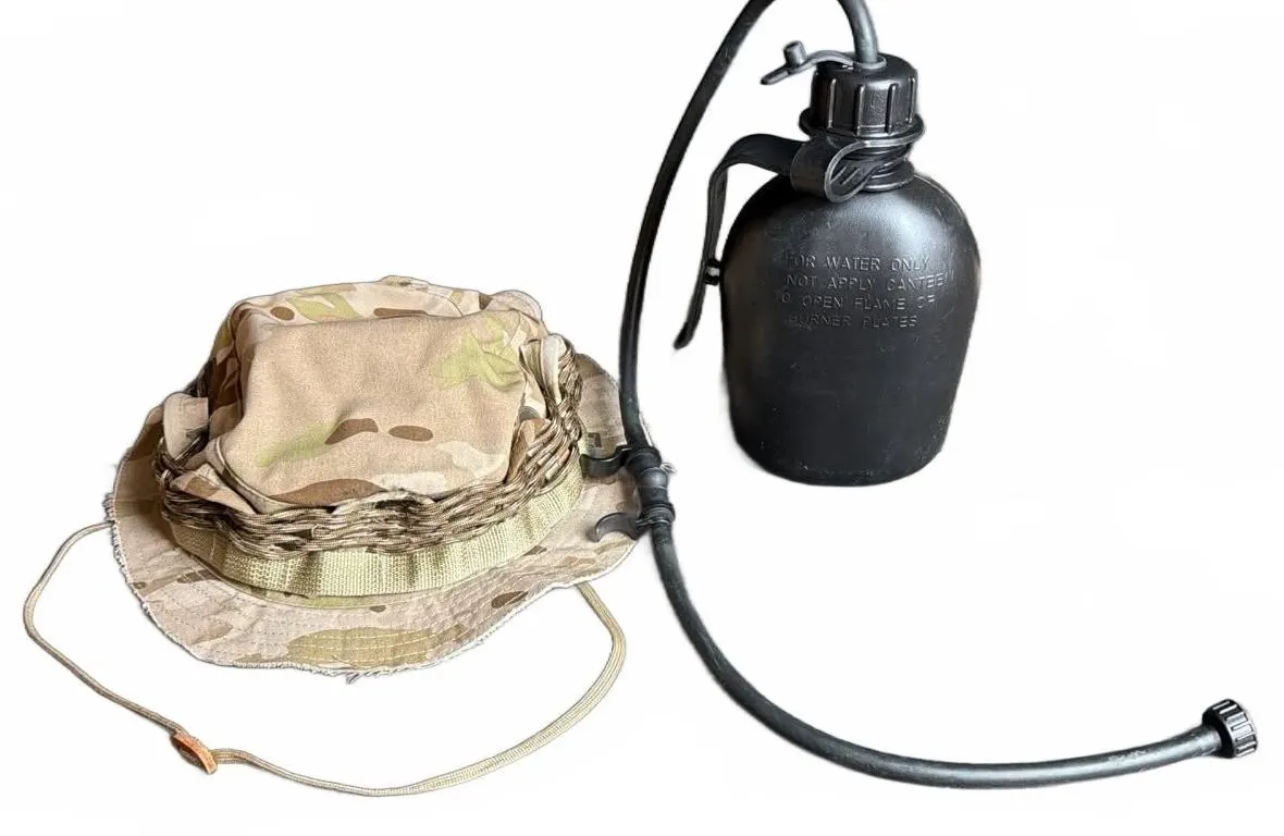 Tru-Spec 7 1/4 Boonie Hat and Military Water Canteen with Tube