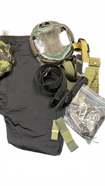 TACGEAR Helmet Cover, Face Protector, Tactical Belts, and Pouches Lot