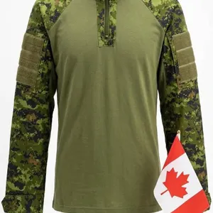 Canadian Forces CADPAT Combat Shirt With Patches and Quarter-Zip, Medium