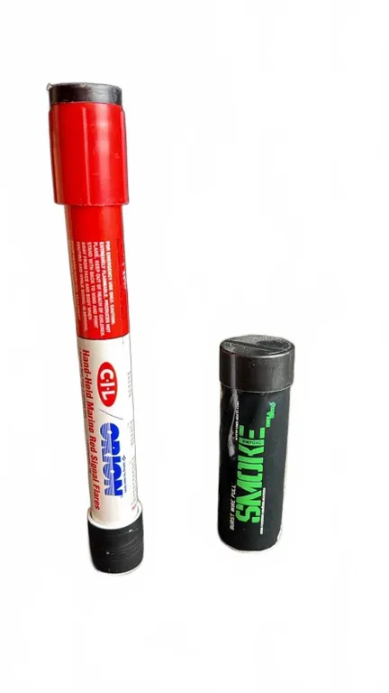 Orion Hand-Held Marine Red Signal Flare and Enola Gaye WP40 Smoke Grenade