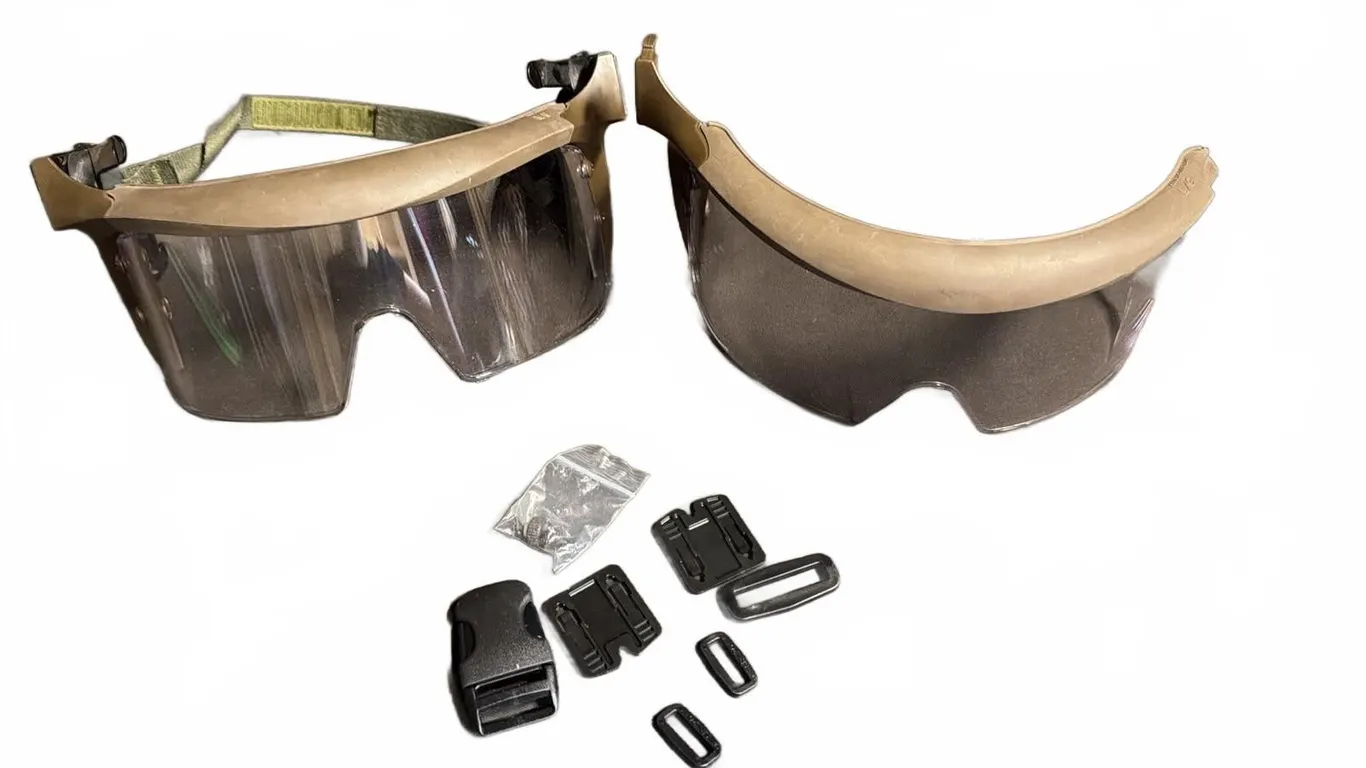 2 Tactical Ballistic Goggles with Adjustment Hardware Buckles and Screws