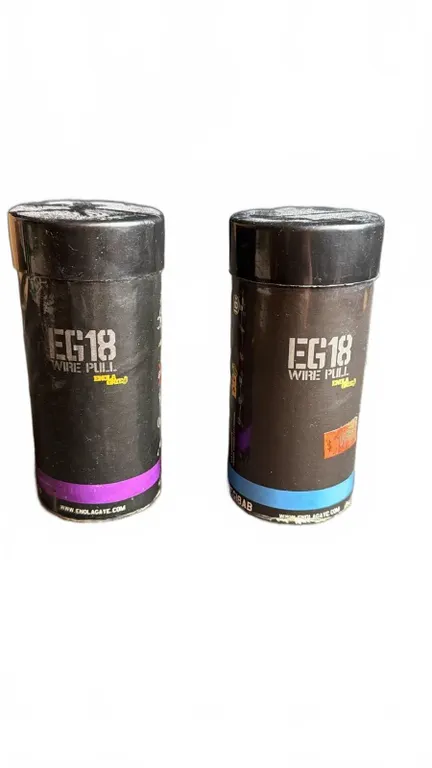 EG18 Wire Pull Smoke Grenades—Purple and Blue—Enola Gaye
