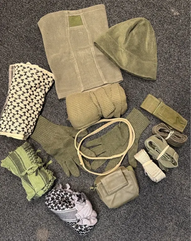Military Style Winter Accessories Scarves Gloves Beanie Pouch Straps