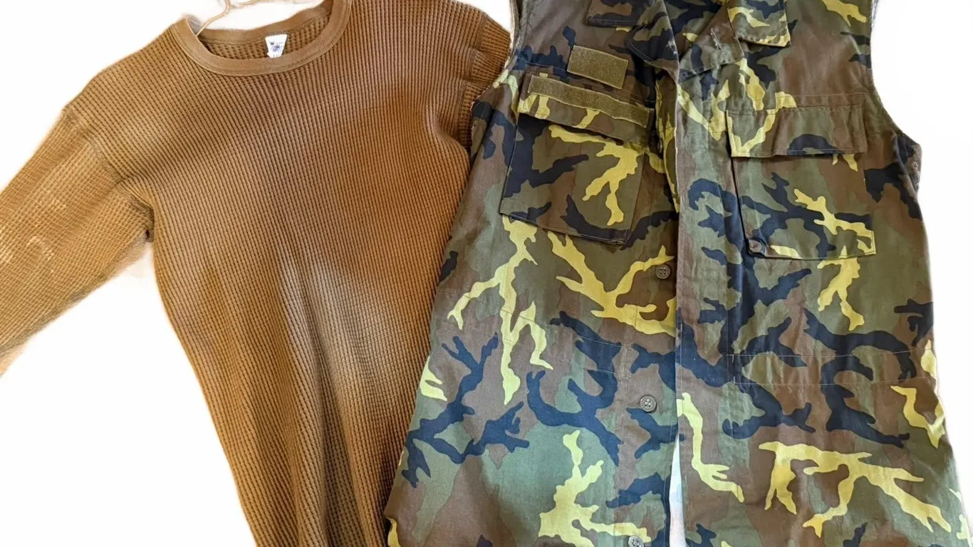 Windsor Wear L/G Military Shirt and Russian Camouflage Vest Lot