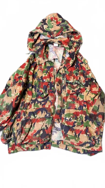 Swiss Army Alpenflage Camouflage Field Jacket with Hood Size XL