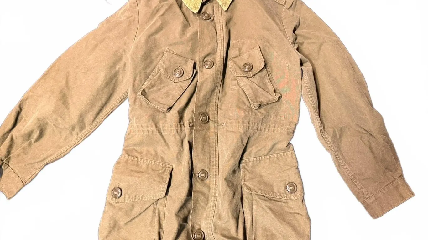 U.S. Army OG-107 Field Jacket with Button Closure and Instruction Tag