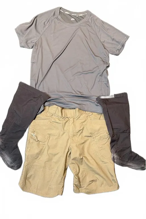 Helikon-Tex Tactical Shorts, 3XL/2XL Shirt, Mustang Survival Bootliners Lot