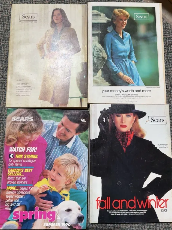 Sears Canada Seasonal Department Store Catalogues, 1983 and 1990, Set of 4