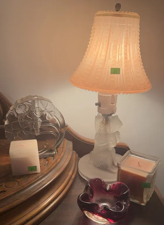 Decorative: Bear Table Lamp, Glass Art, Candles