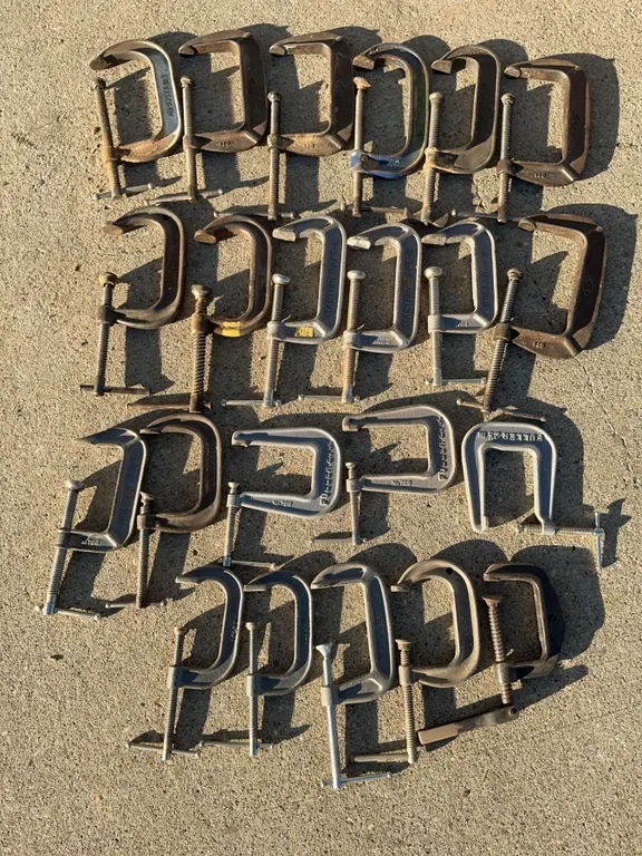 Steel C-Clamps by Fuller and Others, Set of 22