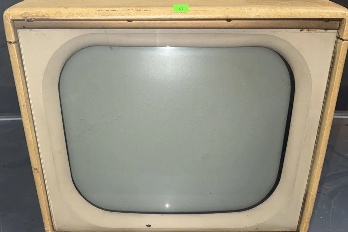 Marconi Portable Television with Cream Case and Top Controls