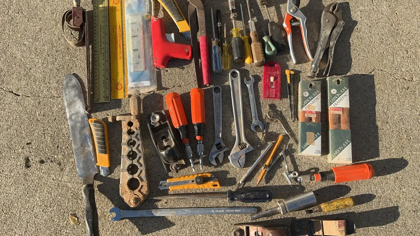 Hand Tools Including Screwdrivers, Wrenches, Pliers, and Measuring Tools