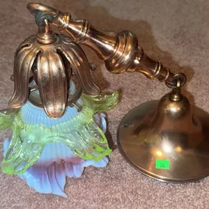 Wall Sconce Light Fixture with Ruffled Art Glass Shade