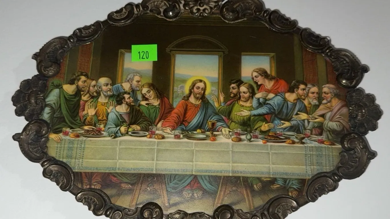 Metal Framed Wall Plaque Featuring The Last Supper Print