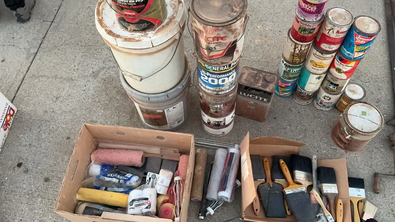 Paint, Stain, Brushes, and Rollers Assorted Brands
