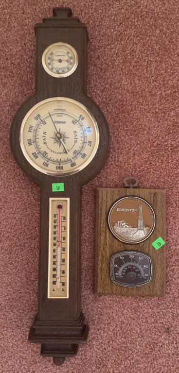 Seth Thomas Barometer Thermometer and Edmonton Souvenir Hygrometer