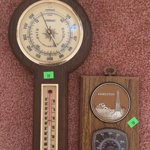 Seth Thomas Barometer Thermometer and Edmonton Souvenir Hygrometer