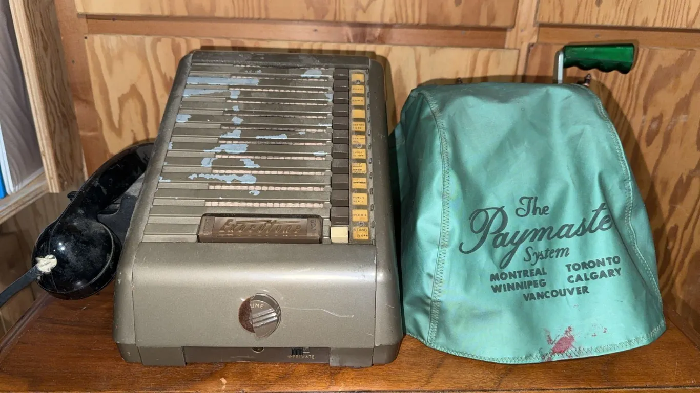 Paymaster Cheque Writer With Accudata Tel-A-Plate Machine and Telephone