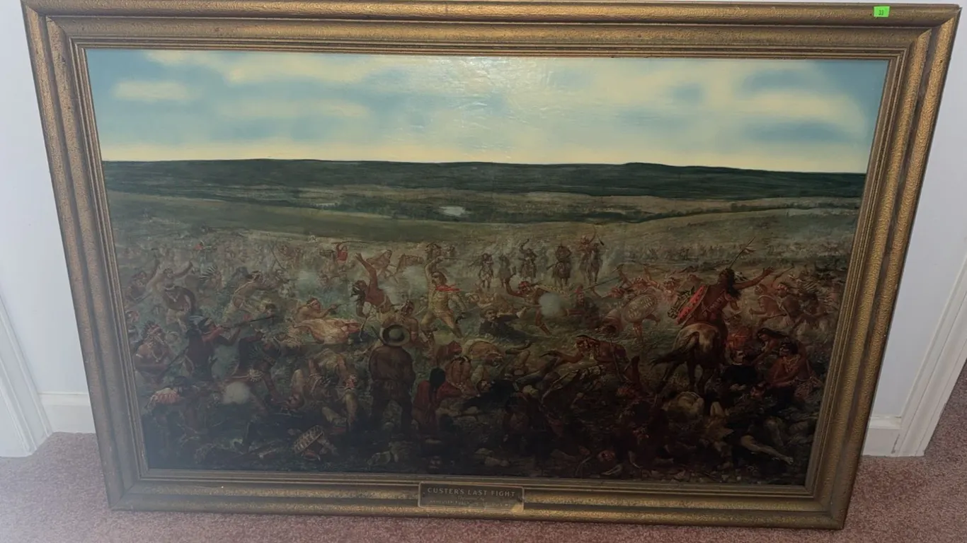 Custer's Last Fight Anheuser-Busch Print in Frame