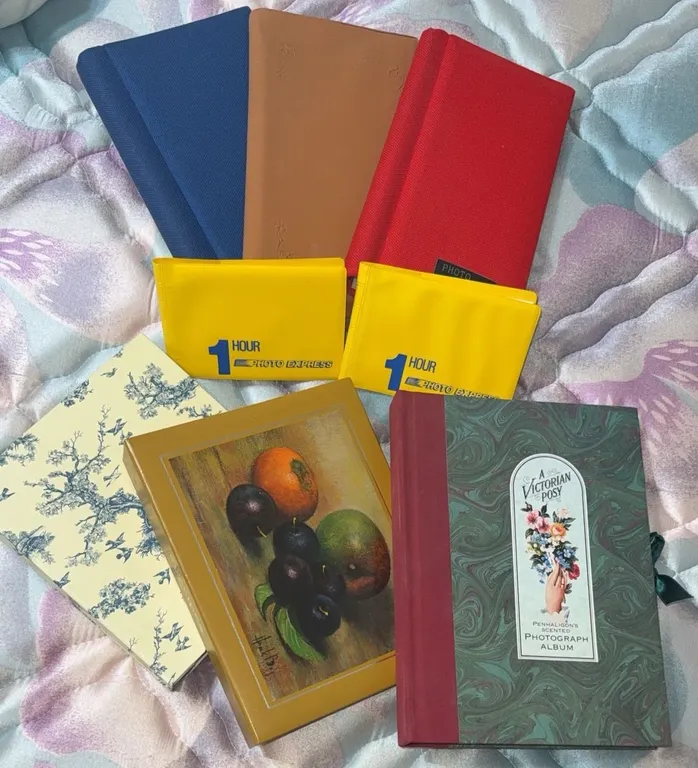 Vintage Photo Albums and 1 Hour Photo Express Pouches Lot
