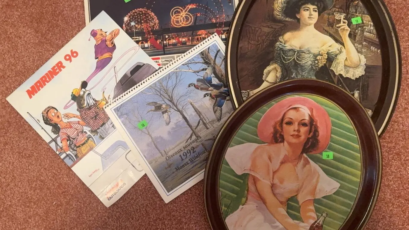 Coca-Cola and Pepsi-Cola Metal Trays with Calendars Lot