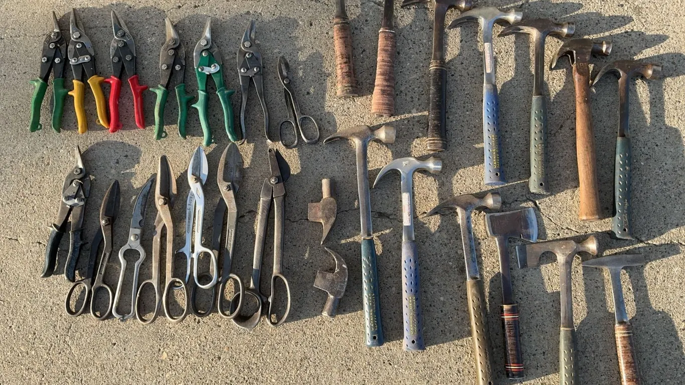 Metal Shears, Tin Snips, and Hammers Assortment