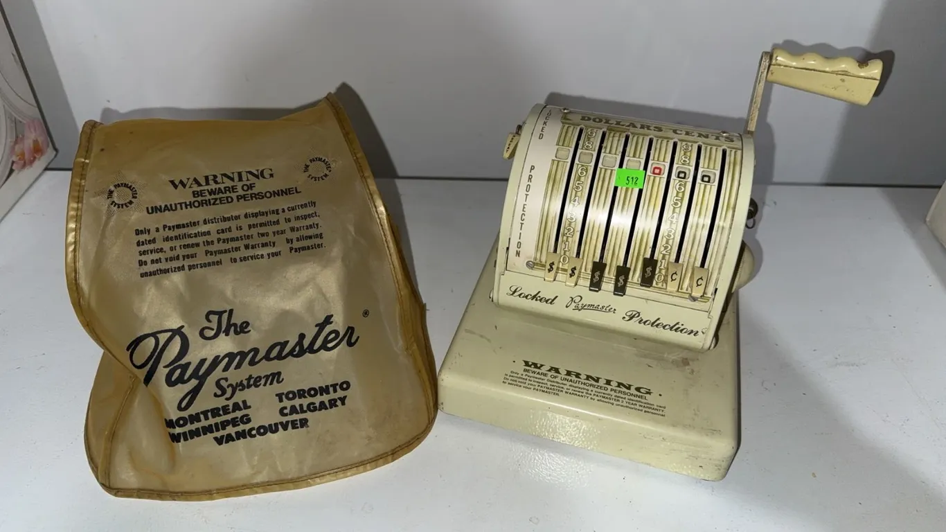 Paymaster System Check Writer Imprinter with Protective Cover