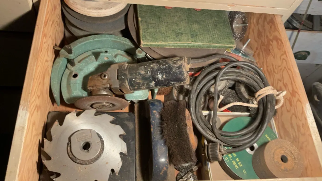 Woodshop Drawer With Assorted Tools and Accessories