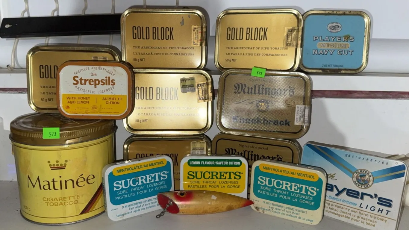 Vintage Tobacco and Throat Lozenges Tins Including Gold Block, Players, Matinée and Sucrets