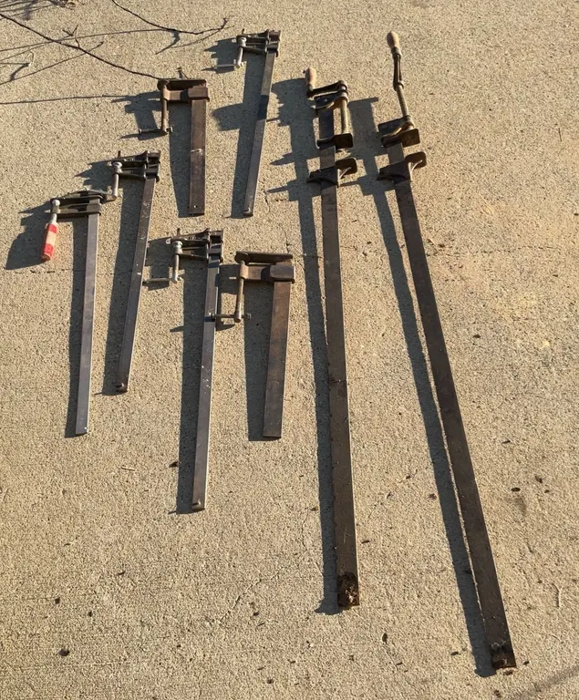 Steel Bar Clamps and Pipe Clamps, Lot of 8