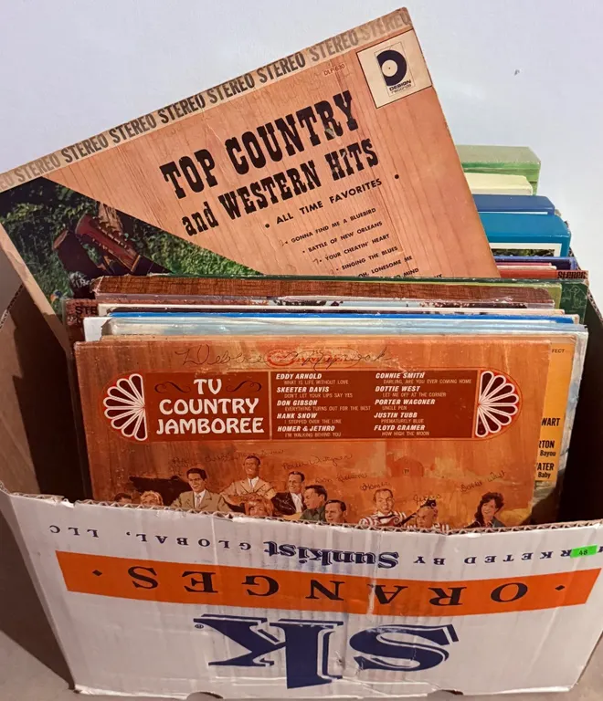 Box Lot of Country Music Vinyl Records and Box Sets