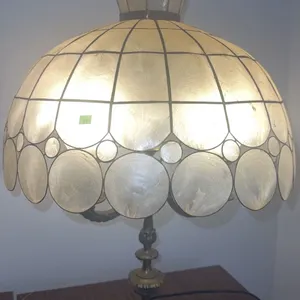 Brass Table Lamp with Capiz Shell Shade