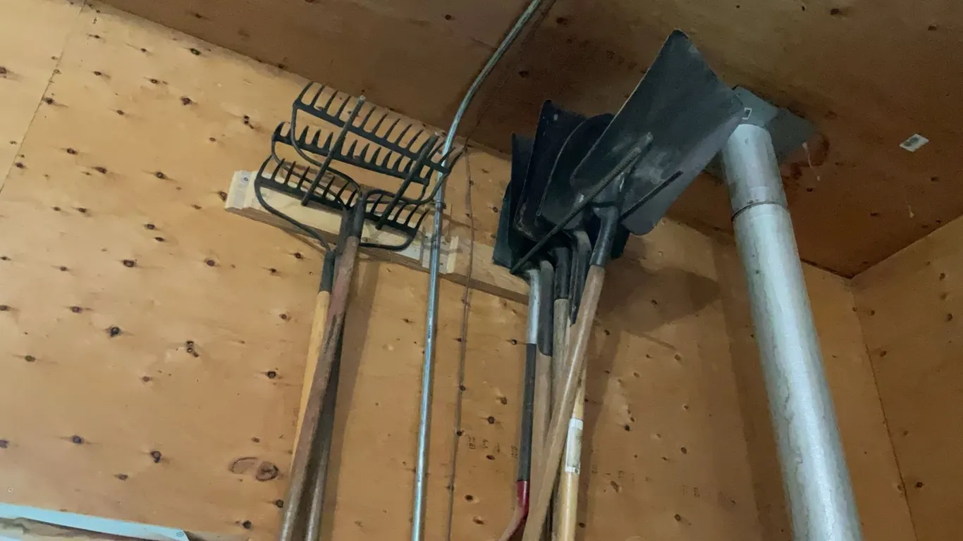 Rakes and Shovels with Wooden Handles