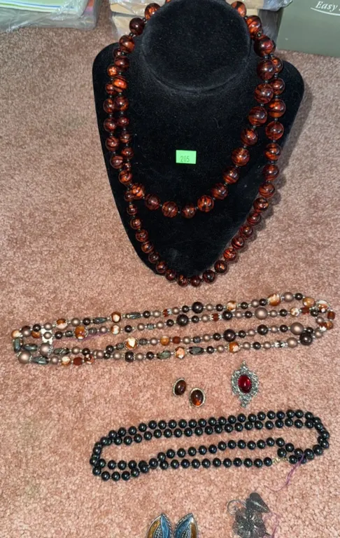 Costume Jewellery Lot with Beaded Necklaces and Earrings